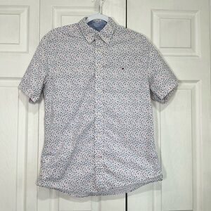 🍓 Tommy Hilfiger Classic Fit Floral Short Sleeve Button Down Shirt - Small